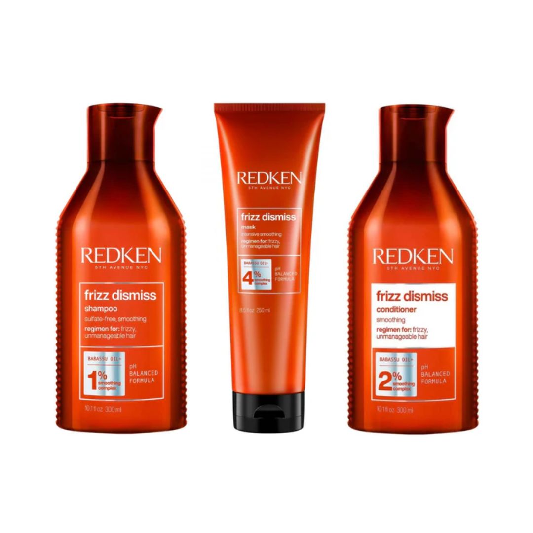 3x1 FRIZZ DISMISS SHAMPOO, CONDITIONER Y MASK